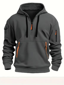 Sweat à capuche de mode décontracté pour hommes - Sweat-shirt de pull-zip pour le printemps et l'automne | Veste de forme physique et de rue