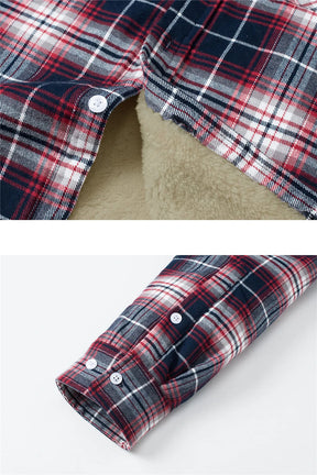 MIAMI TAC - Men’s Fleece Lined Flannel Jacket – Plaid Cotton Winter Coat