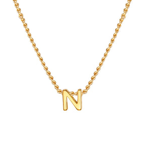 Chic Tiny A-Z Letters Necklaces for Women Girls, Gold Color Stainless Steel Initial Chokers,Small Pendent Necklaces Jewelry