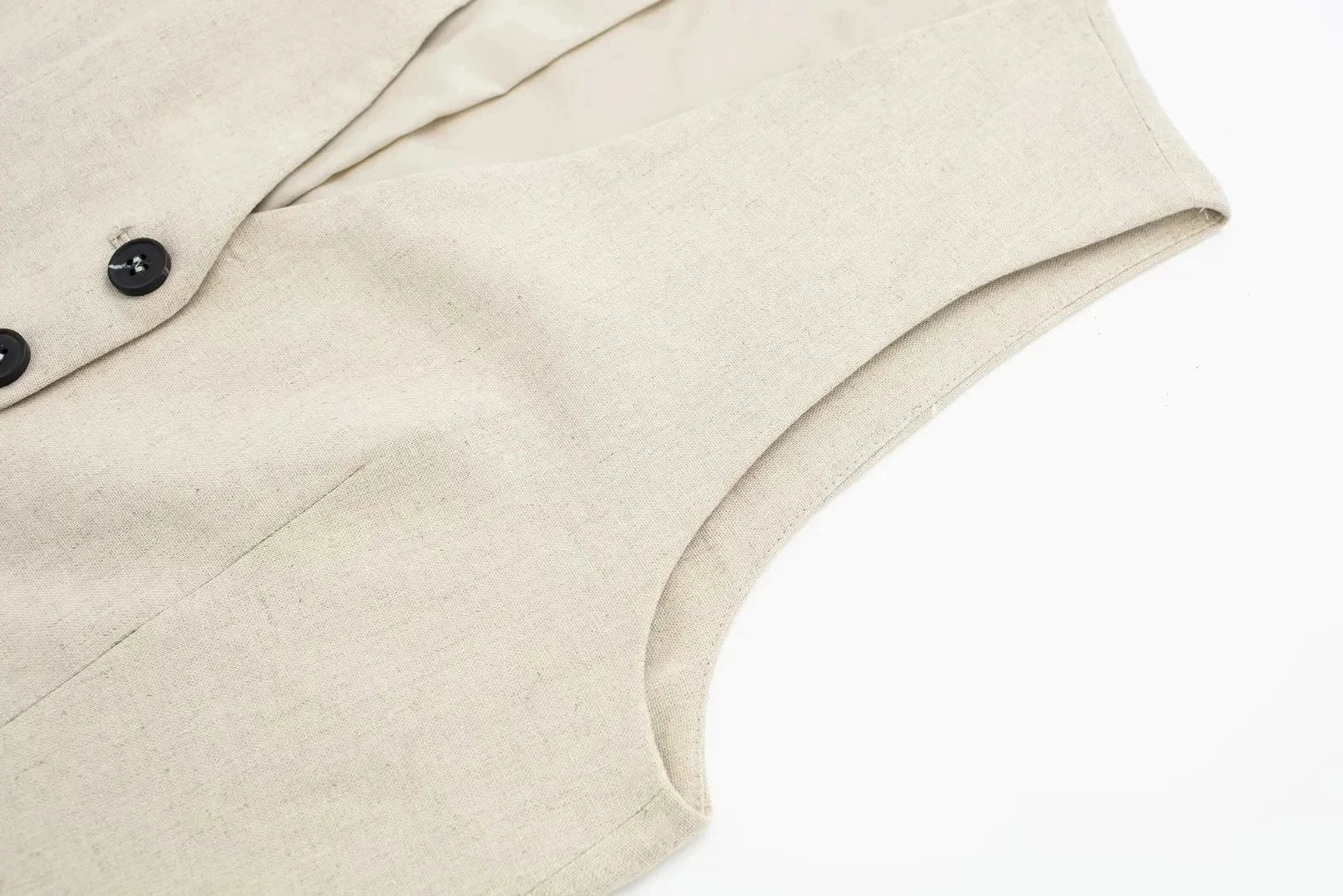 Women’s Linen Vest Shorts Set – V Neck Chic Summer Casual  Office Outfit