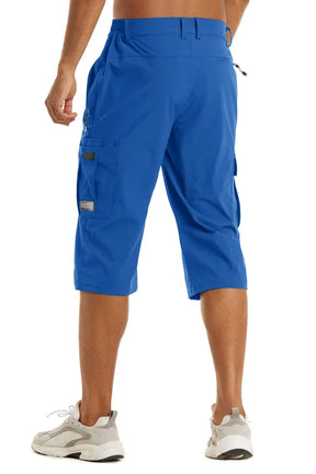 MIAMI TAC -Summer Quick Dry 3/4 Capri Pants Men's Casual Multi-Pockets Lightweight