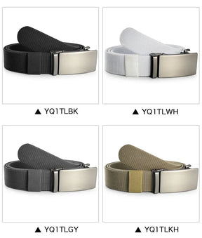 Sports Elastic Tactical Belt – Automatic Metal Buckle, Stretch Nylon Military Unisex Belt (115–150CM)