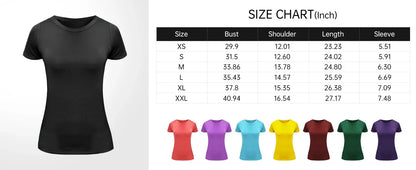 Camiseta básica feminina Slim Fit – Mangas curtas & Pescoço redondo