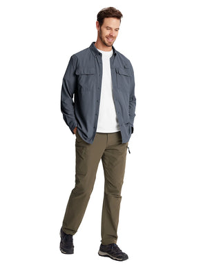 MIAMI TAC Men’s Quick-Dry Long Sleeve Shirt – UPF 50+ Sun Protection, Breathable Mesh & Outdoor Performance