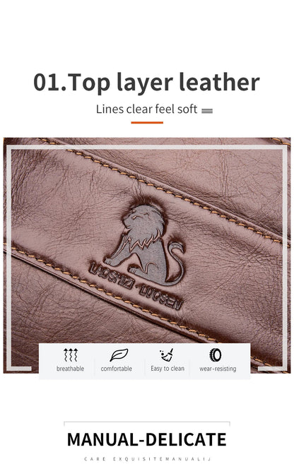 Men’s Retro Leather Crossbody – Premium Cowhide, Timeless Style & Everyday Functionality