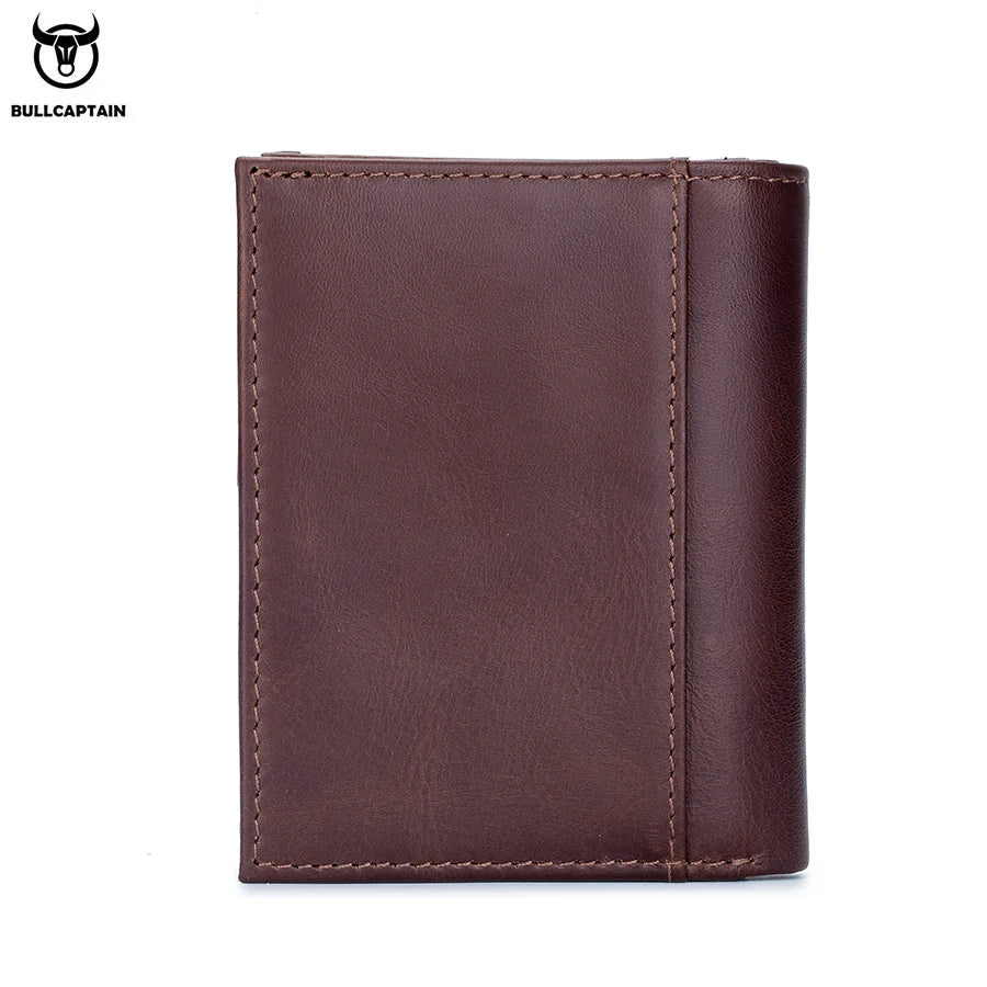 BULLCAPTAIN™ RFID Men’s Genuine Leather Wallet – Anti-Theft & Anti-Pickpocket -Zipper Coin &Card Holder