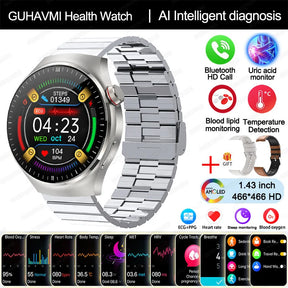 Nuovo grado infermieristico Smart Watch Blood Ossigeno sangue Lipide Acido urico ECG+Ppg Temperatura corporea Bluetooth Call Smartwatch