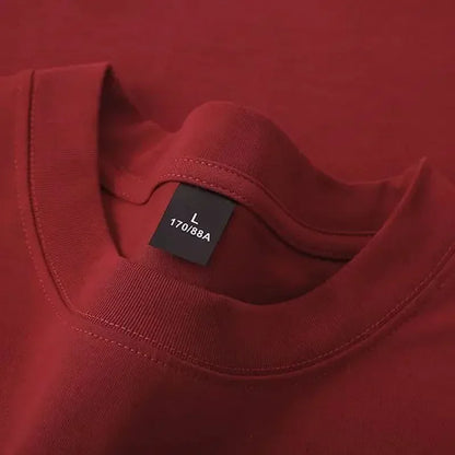 Camiseta -600g Camiseta masculina de manga curta grossa de algodão puro resistente - alta qualidade