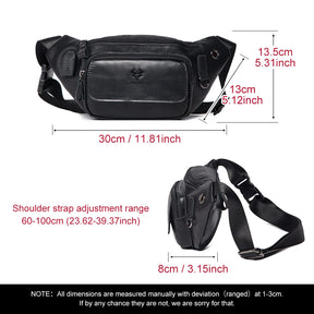 100% Genuine Leather Chest Bag unisex High-Capacity With Durable USB Charging Crossbody Bag - Free Shipping to Europe