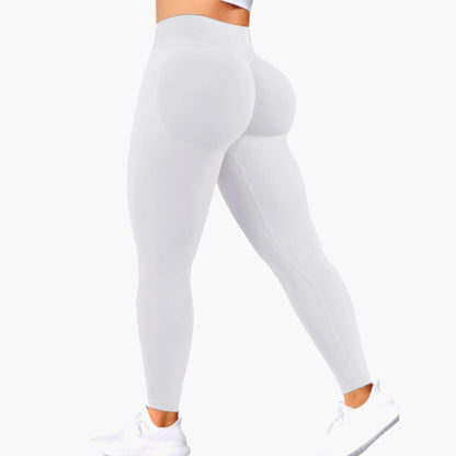 Peach-lift yogabyxor med trippel midjeband – hög midja, skulpterande passform och andningskomfort för gym och vardagsbruk.