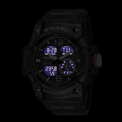 MIAMI Herren-Sportuhr – wasserdicht, Alarm, Stoppuhr, LED-Hintergrundbeleuchtung & Dual-Time-Anzeige