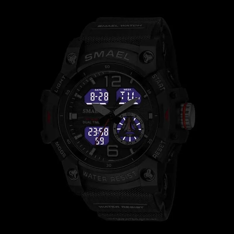 Miami Men's Sports Watch - étanche, alarme, chronomètre, rétroéclairage LED et affichage à double temps