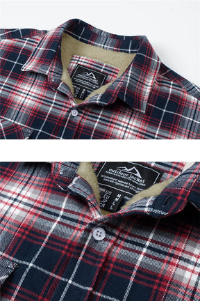 MIAMI TAC - Men’s Fleece Lined Flannel Jacket – Plaid Cotton Winter Coat
