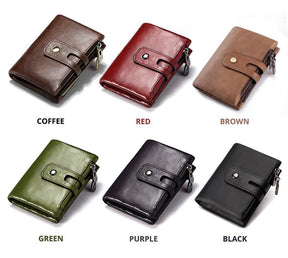 Design de Miami - Humer ™ Retro Wallet Unisex RFID - Anti -theft - anti -pickpocket -genuine cuero de cuero con cremallera soporte de monedas de monedas de monedas de monedas
