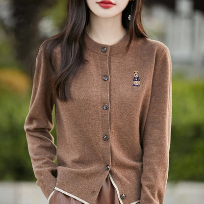 Cardigan elegante de manga comprida – atemporal, confortável & Elegante para o outono