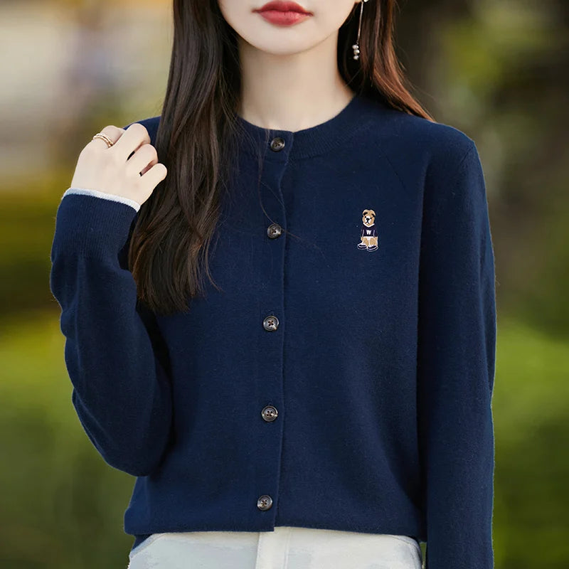 Cardigan elegante de manga comprida – atemporal, confortável & Elegante para o outono