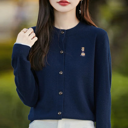 Cardigan elegante de manga comprida – atemporal, confortável & Elegante para o outono