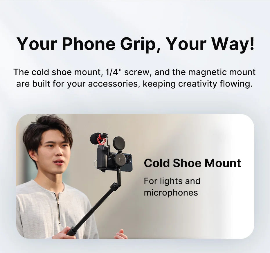 Ulanzi ™ Magsafe smartphone Camera Sluiter Grip Bluetooth Selfie -handvat als camerafoto -stabilisator Verticale horizontale shoot