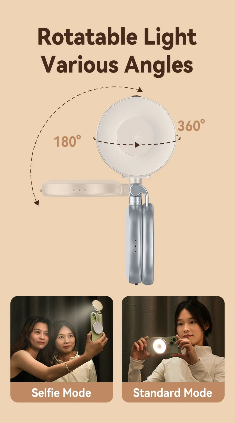 Telesin smartphone magnetische vullamp Mini selfie licht 3 modi verstelbare helderheid voor iPhone Xiaomi Huawei Samsung telefoon