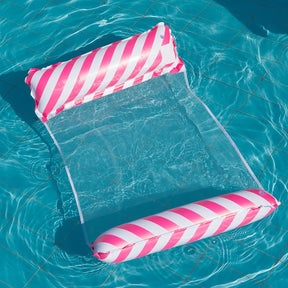 Chaise de salon gonflable à rayures pliables, adaptée aux fêtes de piscine et lits flottants de loisirs de plage avec dossier net
