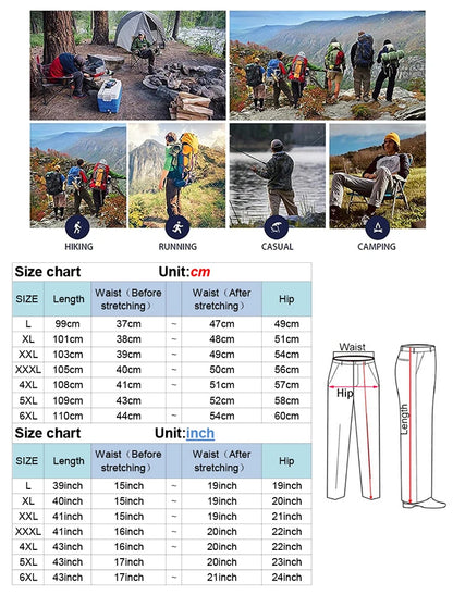 Pantalones tácticos de senderismo para hombre: impermeables y de secado rápido & Protección UV