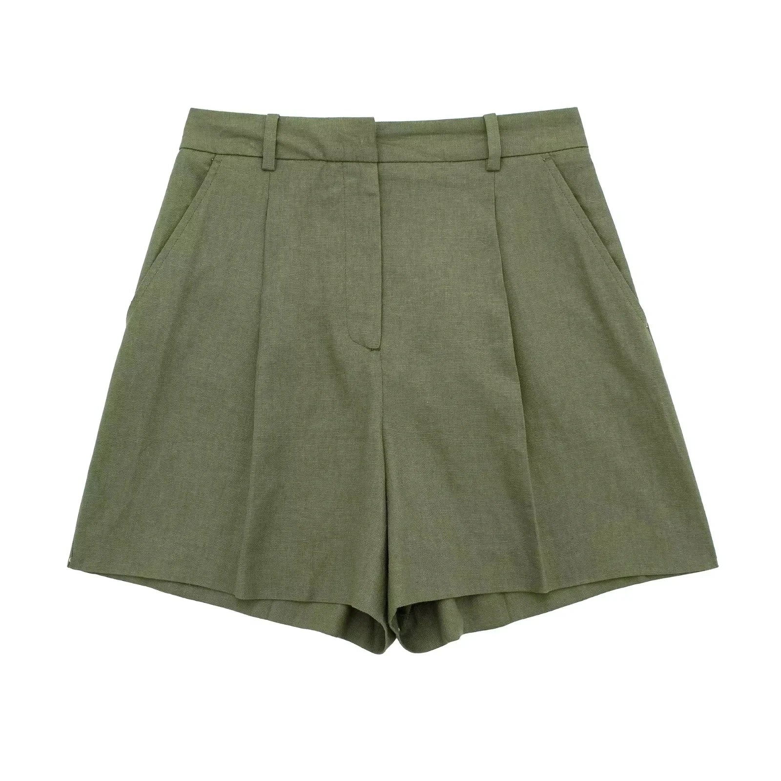 Women’s Linen Vest Shorts Set – V Neck Chic Summer Casual  Office Outfit