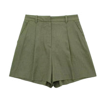 Women’s Linen Vest Shorts Set – V Neck Chic Summer Casual  Office Outfit