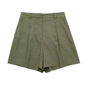 Women’s Linen Vest Shorts Set – V Neck Chic Summer Casual  Office Outfit