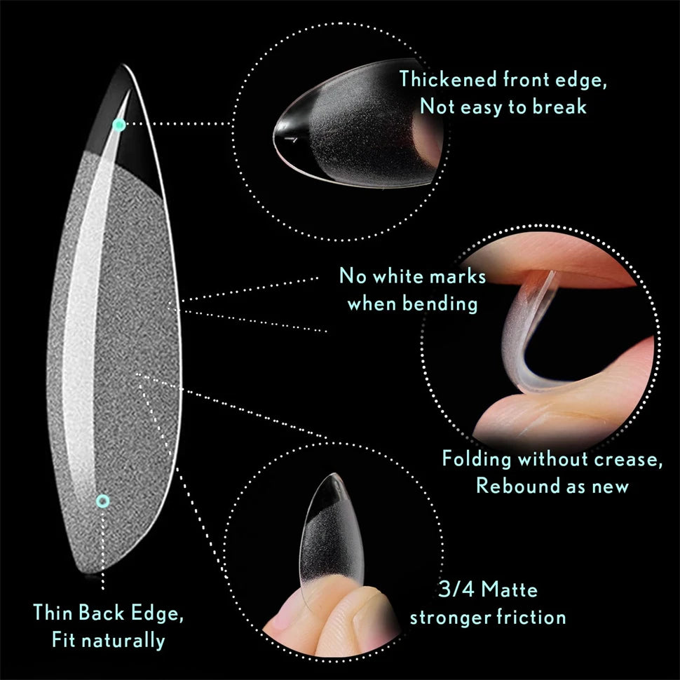 600 Stück Zubehör für weiche Gel-X-Nagelspitzen, vollständige Abdeckung, künstliche Nagelspitzen für Acrylnägel, Gel, extra kurze Mandel-Nagelspitzen, quadratisch, mittelgroß