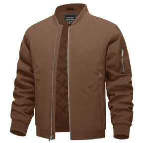 MIAMI TAC - Full Zip Quilted Bomber Jackets Mens Winter Padded Casual Jacket Outdoor Water Resistant Antifouling Coat Outwear Tops