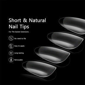 600 PCS GEL SOFT X PIBLES DE NOUVELLES FOURNES, COUVERTURE FULLE FAUX TEPPORTS NOIDS POUR GEL Nails en acrylique, Amande Nail Amande Extra Amande Medium carré