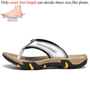 Sommermänner Flip Flops echte Lederschuppen im Freien Flip Flop