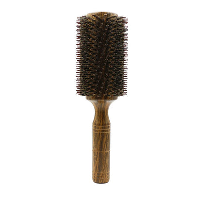 Spazzola per capelli rotonda professionale con setole di cinghiale per donne e uomini, pettine per acconciature, parrucchiere, parrucchiere, spazzola rotonda in legno