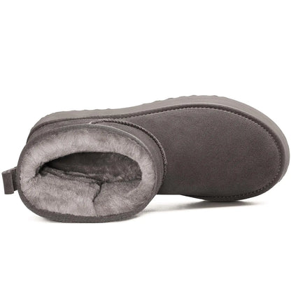 Women’s Warm Mini Mid-Calf Snow Boots – Thick-Bottomed, Fur-Lined Suede, Ultra-Comfortable Winter Shoes