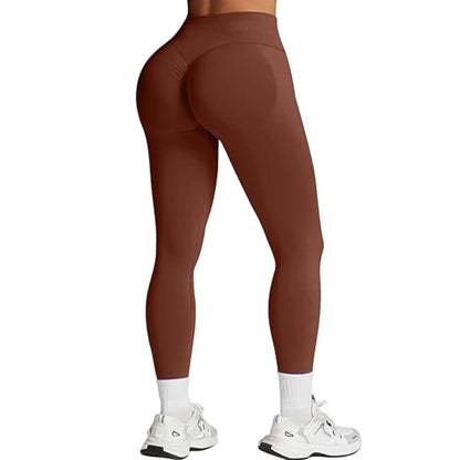Peach-lift yogabyxor med trippel midjeband – hög midja, skulpterande passform och andningskomfort för gym och vardagsbruk.