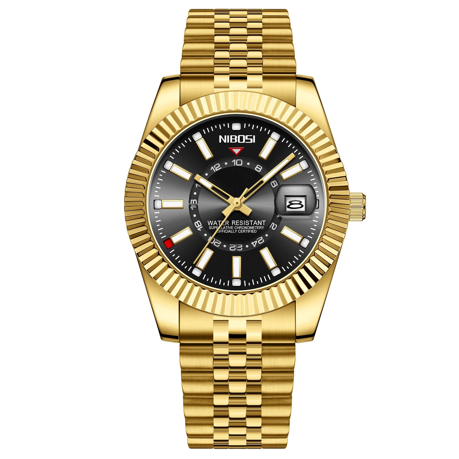 Miami Express Nibo - Orologio da polso di lusso per uomo Sport impermeabile da uomo luminoso da uomo orologio in acciaio inossidabile inossidabile