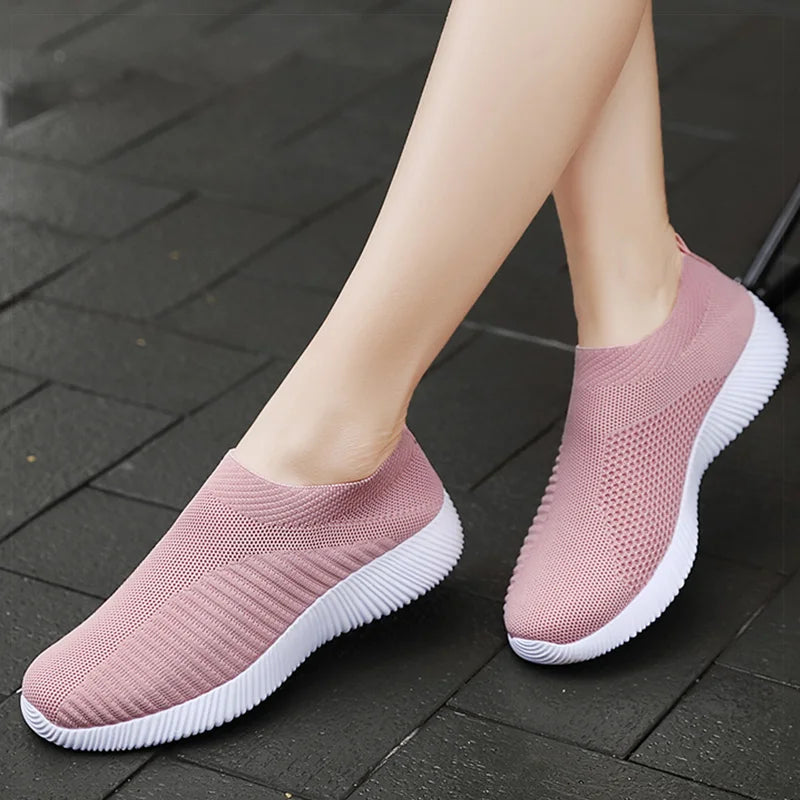 Dame Sneakers Slip On Sok Sko Damer Flad Casual Sneaker Dame Sports Sko Breather Vulcanize Sko Til Damer Zapatillas