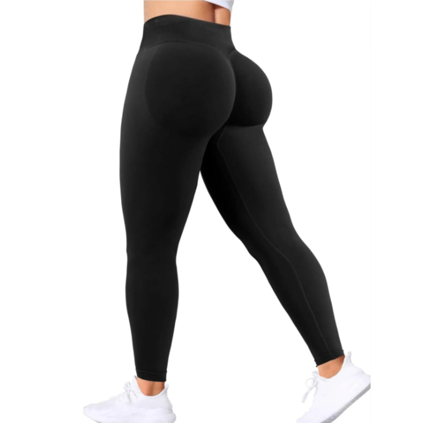 Peach-lift yogabyxor med trippel midjeband – hög midja, skulpterande passform och andningskomfort för gym och vardagsbruk.