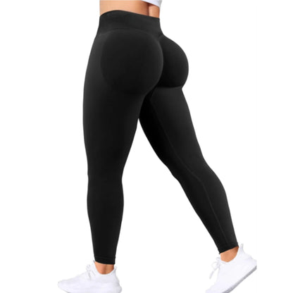 Peach-lift yogabyxor med trippel midjeband – hög midja, skulpterande passform och andningskomfort för gym och vardagsbruk.