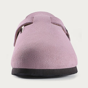 Genuine Suede Clogs – Unisex Comfort with Arch Support & Cork Footbed
