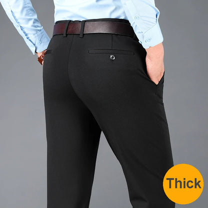 Calça masculina casual de negócios – secagem rápida, elástica & ajuste elegante