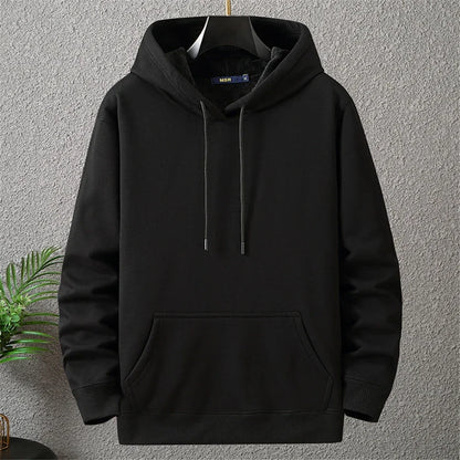Giacca con cappuccio da uomo di grandi dimensioni con cappuccio a maniche lunghe, spessa, calda, foderata in pile, felpa maschile casual invernale L- 12XL