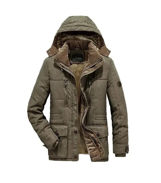 Waterproof Fleece Hooded Men Outdoor Jacket - Inclusive sizes — up to 6XL