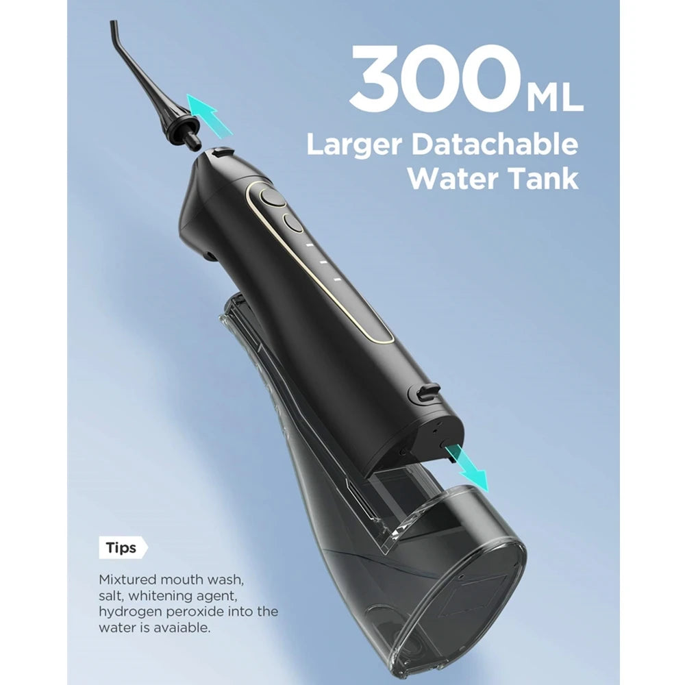 Water Flossers Oral Irrigator- Dental 3 Modes Water Tank for Teeth 300ML Waterproof Teeth Cleaner