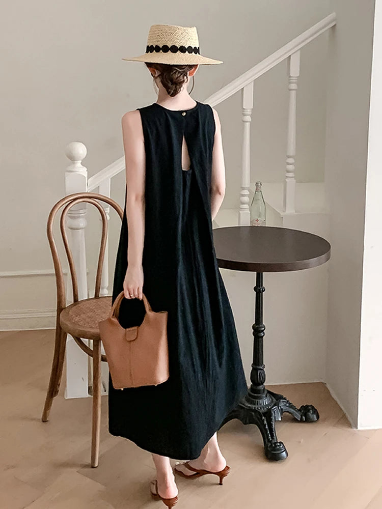 Robe maxi d'été - fluide, élégant et floue du corps