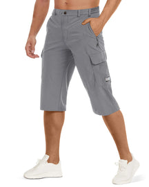 MIAMI TAC -Summer Quick Dry 3/4 Capri Pants Men's Casual Multi-Pockets Lightweight