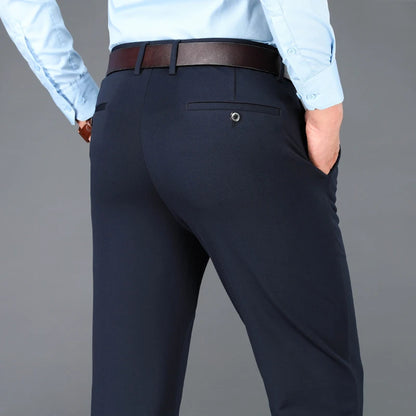 Calça masculina casual de negócios – secagem rápida, elástica & ajuste elegante