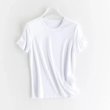 T-shirt en soie et en coton mercerisé - Expérience de douceur soyeuse et de style sophistiqué - disponible en V et cou rond