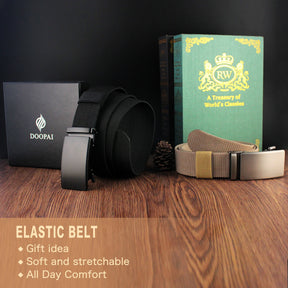 Sports Elastic Tactical Belt – Automatic Metal Buckle, Stretch Nylon Military Unisex Belt (115–150CM)