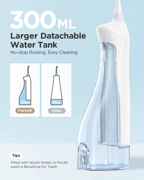 Water Flossers Oral Irrigator- Dental 3 Modes Water Tank for Teeth 300ML Waterproof Teeth Cleaner